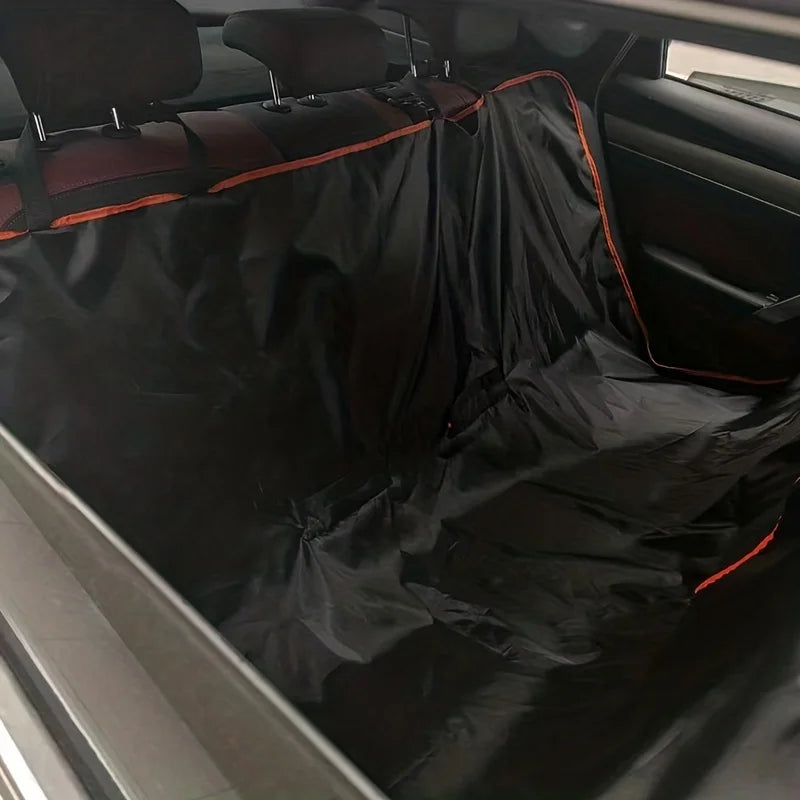 Dog Car Seat Cover for Back Seat,Oxford Cloth Durable Scratchproof Dog Hammock,Pet Seat Cover Protector for Cars,Trucks and SUV - Curl and Collar
