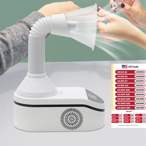 230W Tabletop Nail Dust Cleaning Machine Adjustable Speed Grinding Collecting Tool for Homes, Nail Art Schools, Beauty Salons - Curl and Collar