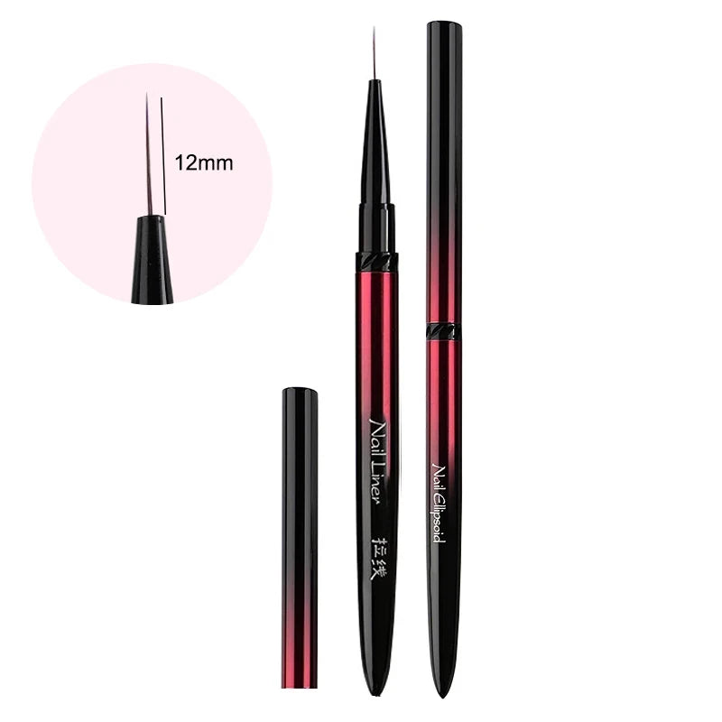 French Plaid Nail Art Brushes Set Line Grid Pattern Drawing Pen for DIY Design UV Gel Extension Manicure Painting Supplies - Curl and Collar
