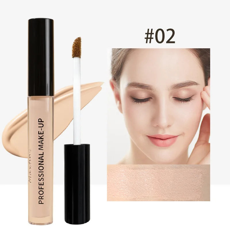 Liquid Concealer Matte High Coverage Waterproof Oil Control Moisturizing Long Lasting Concealer Professional Face Makeup - Curl and Collar