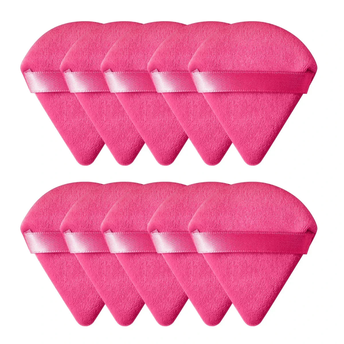 10/20Pcs Triangle Velvet Powder Puff Pizza Flours Mini Face Makeup Sponge Cosmetics Washable Lightweight Makeup Tool - Curl and Collar