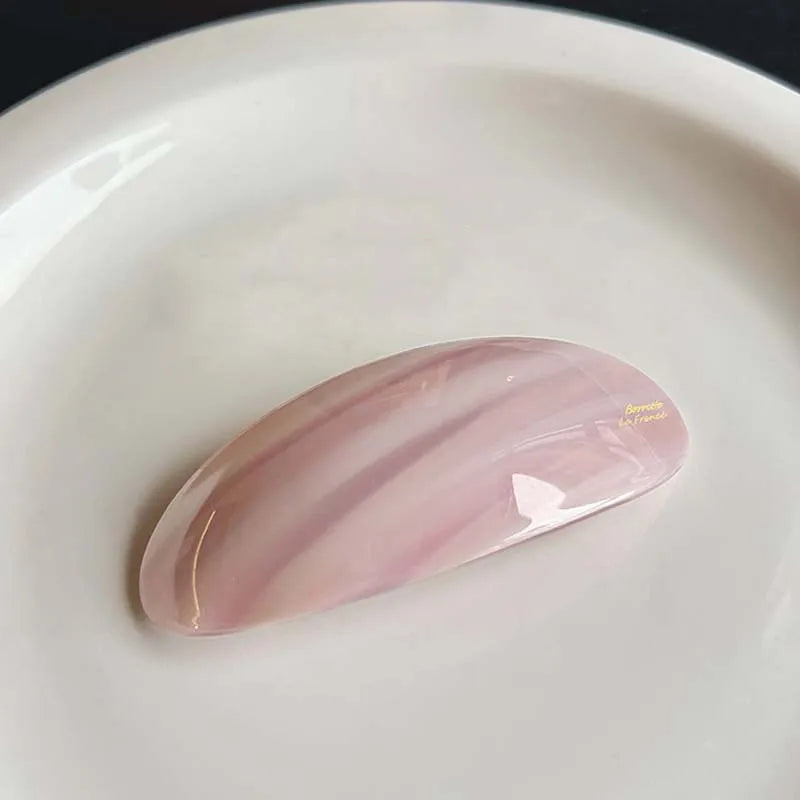 Vintage Acetic Acid Oval Hair Clip for Women Girls Korean Large Spoon Clip Spring Clip Hair Clip Top Clip Hair Accessories - Curl and Collar