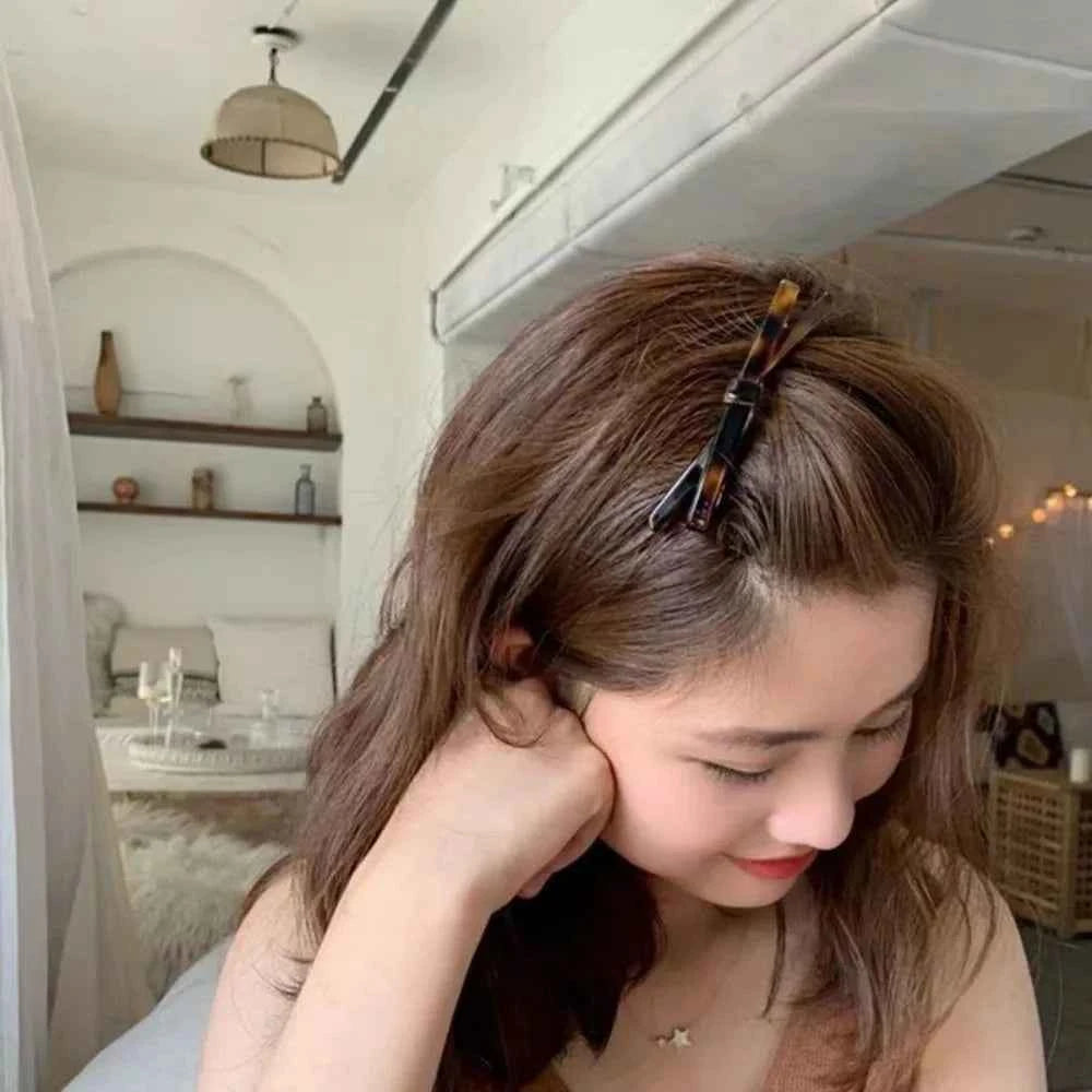 Chic Bow Hair Clips Plain Color Acetate Hairgrip Hairpin Cute Sweet Simple Bow Knot Bow Tie Side Pins Women Hair Accessories