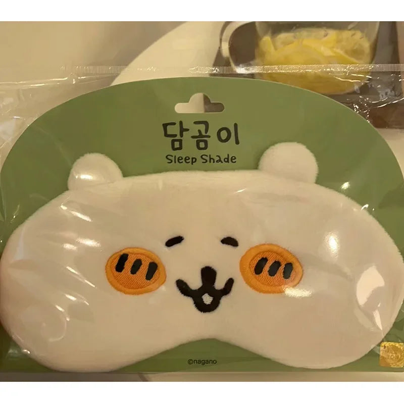 Cute Bear Pattern Sleeping Mask Blackout Eye Cover with Removable Cooling Gel Pads Soft Comfortable for Women Men Stress Relief - Curl and Collar