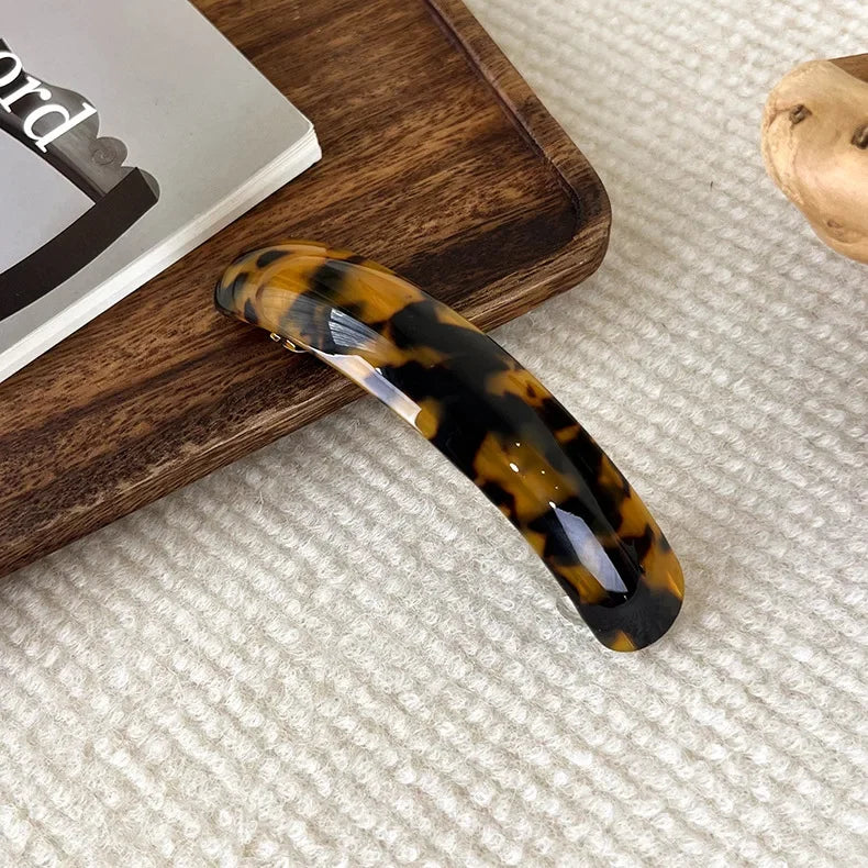 Retro Leopard Hairpins Spring Clip Colorful Acetate Hair Clips for Women Elegant Exquisite Barrettes Fashion Hair Accessories - Curl and Collar