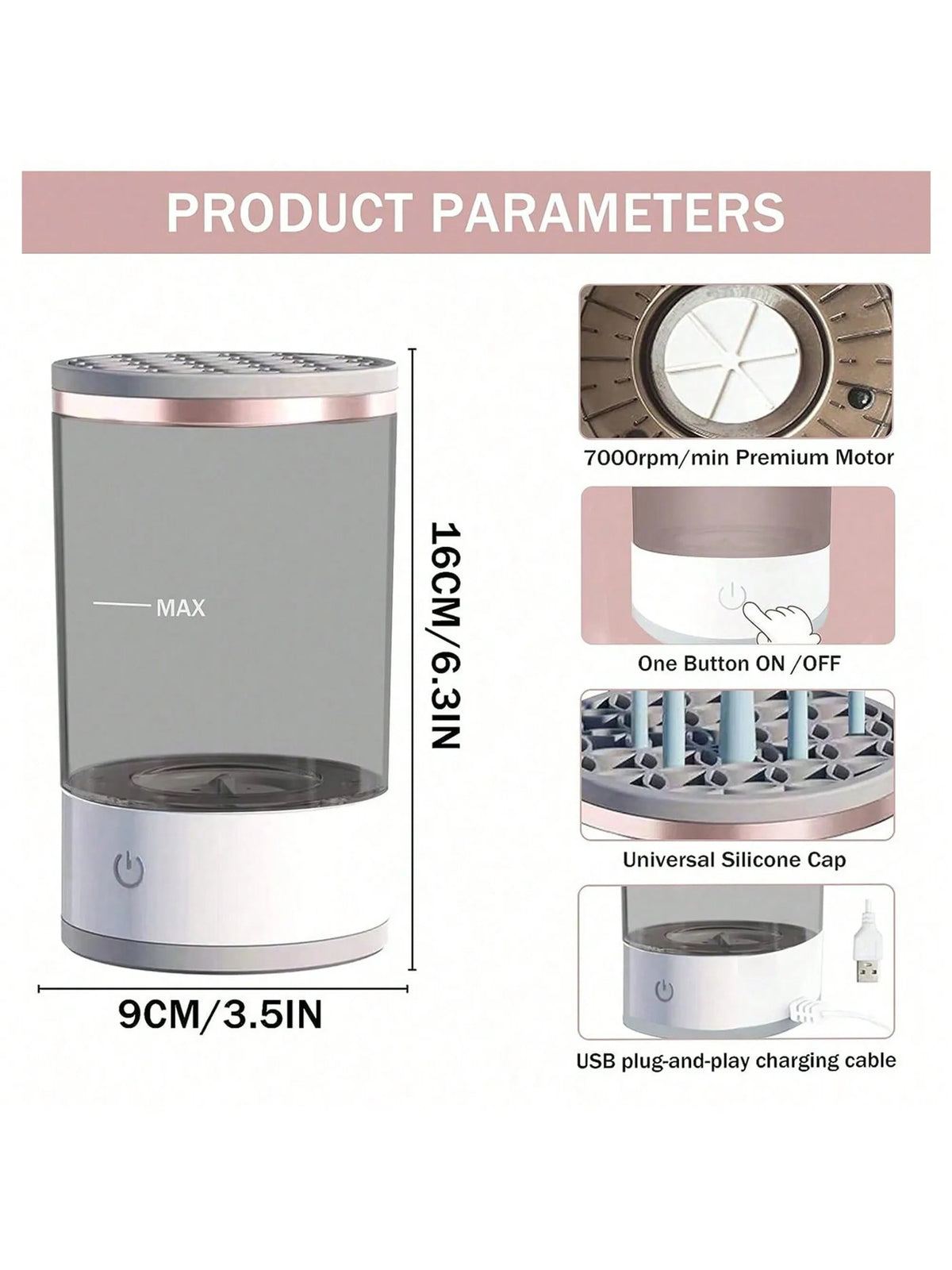 Electric Makeup Brush Cleaner Machine - Curl and Collar