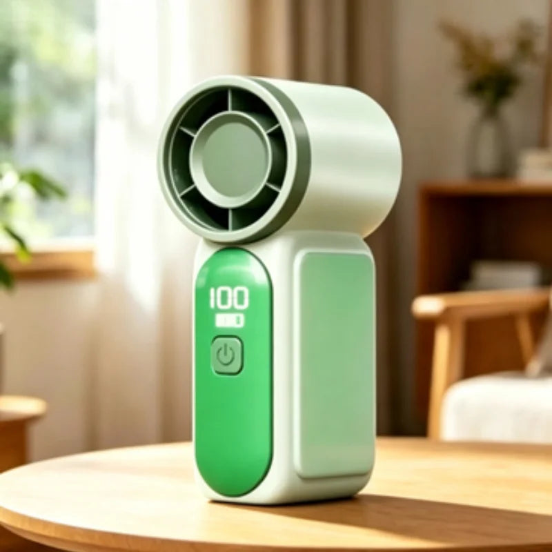 Portable Fan Convenient Creative Mini Fan Pocket Hand-held Fans Lightweight Suitable for Travel Camping Outdoors Digital Display - Curl and Collar