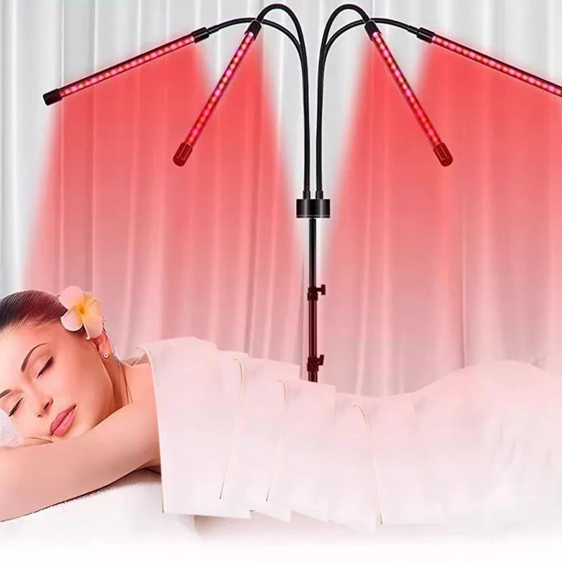 Led Red Light Lamp, Floor-Standing Tripod 660Nm/850Nm, USB with Timer and Dimming Function, Home Exercise Yoga Lamp, Pet Care. - Curl and Collar