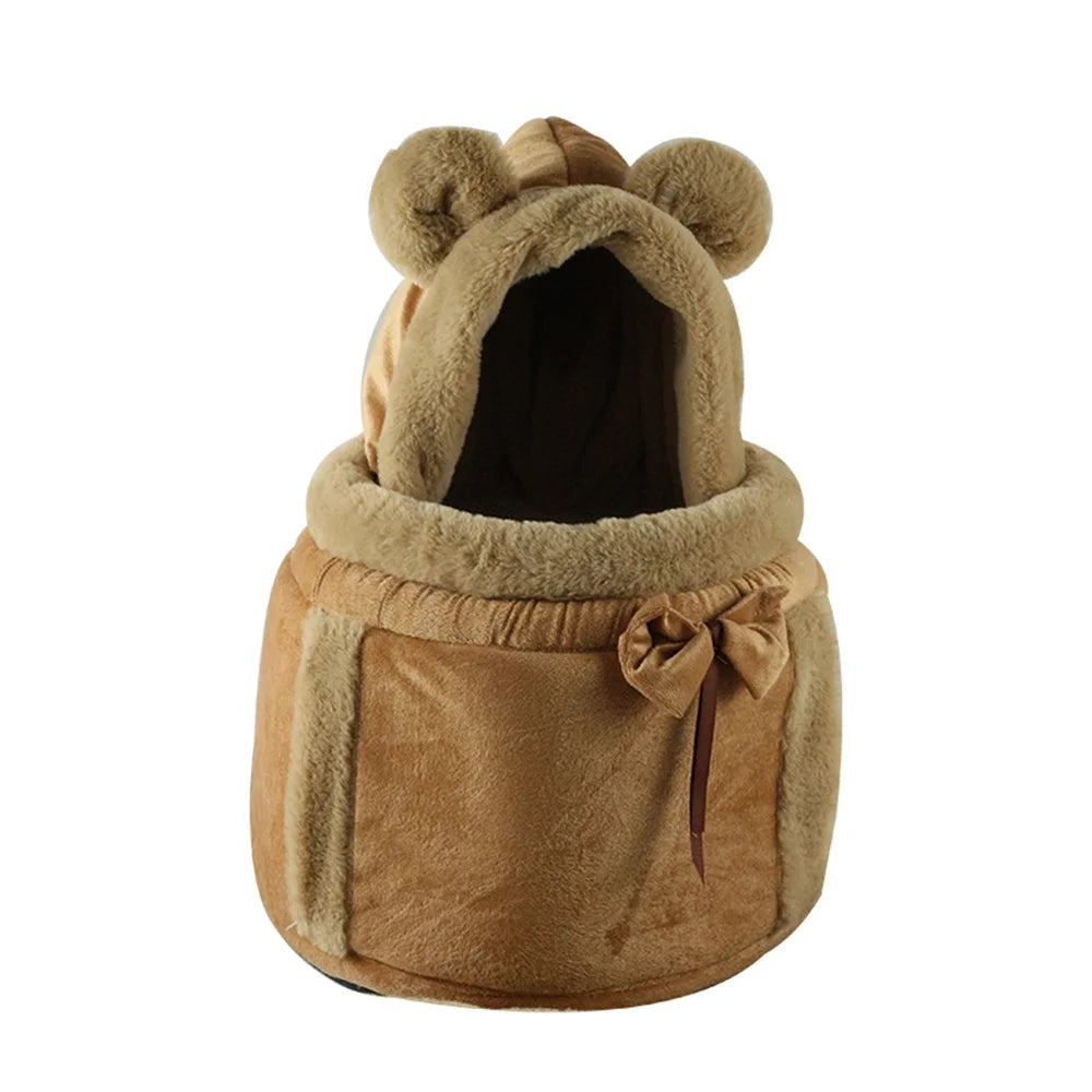 Outdoor Travel Chihuahua Puppy Dog Carrier Bacpack Winter Warm Pet Carrying Bags for Small Dogs Yorkshire Cat Nest Mascotas Home - Curl and Collar