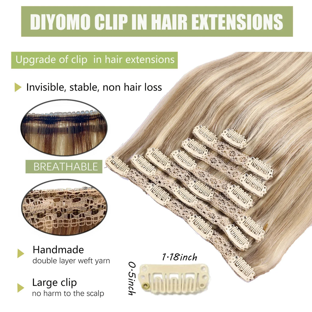 Natural Black Straight Human Hair Extensions Set of 7 PU Clip-In Invisible Wefts 100g Lightweight for Women Hairdressing - Curl and Collar