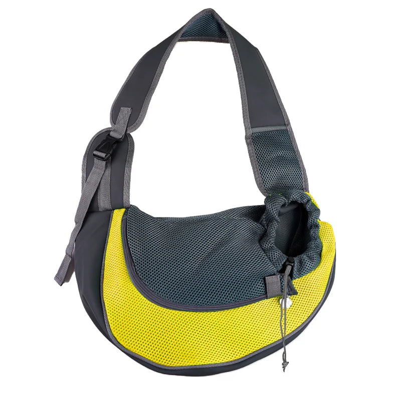 Pet Cat Dog Carrier Backpack Travel Tote Shoulder Bags Mesh Sling Carry Pack Pet Carrying Supplies Crossbody Shoulder Bag - Curl and Collar