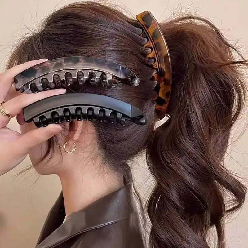 Tortoiseshell Banana Hair Clip Fish Shaped Hairpin For Women Hair Accessories Hairgrips Twist Clamp Ponytail Barrettes Headwear - Curl and Collar