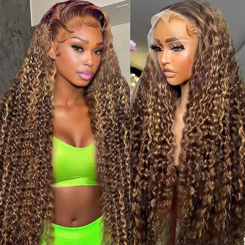 Highlight Wigs Colored Straight Lace Front Human Hair Wigs For Women Honey Blonde Straight 13x4 Hd Lace Frontal Wigs Human Hair - Curl and Collar