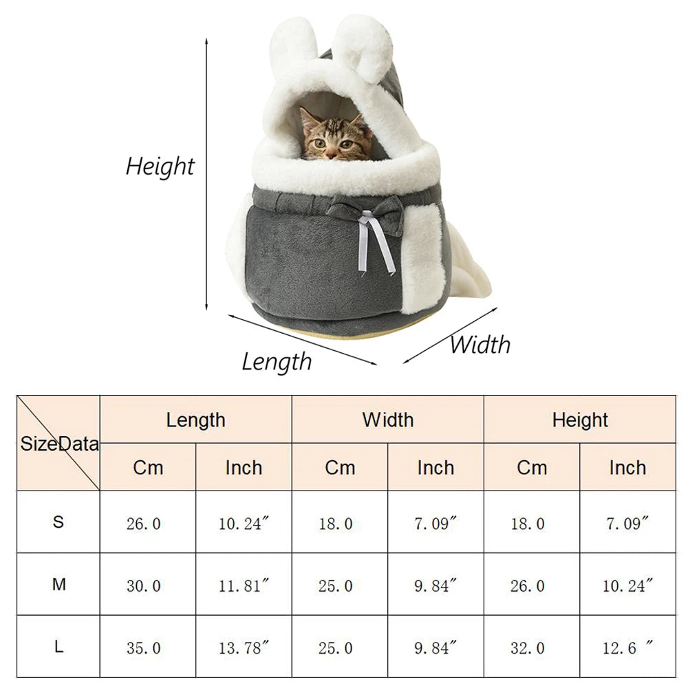 Outdoor Travel Chihuahua Puppy Dog Carrier Bacpack Winter Warm Pet Carrying Bags for Small Dogs Yorkshire Cat Nest Mascotas Home - Curl and Collar