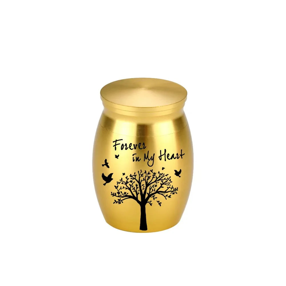 Hot Sale 7 Colors Tree of Life Design Cremation Urn Pet Memorials and Gifts Mini Made of Aluminum Alloy Urns - Curl and Collar