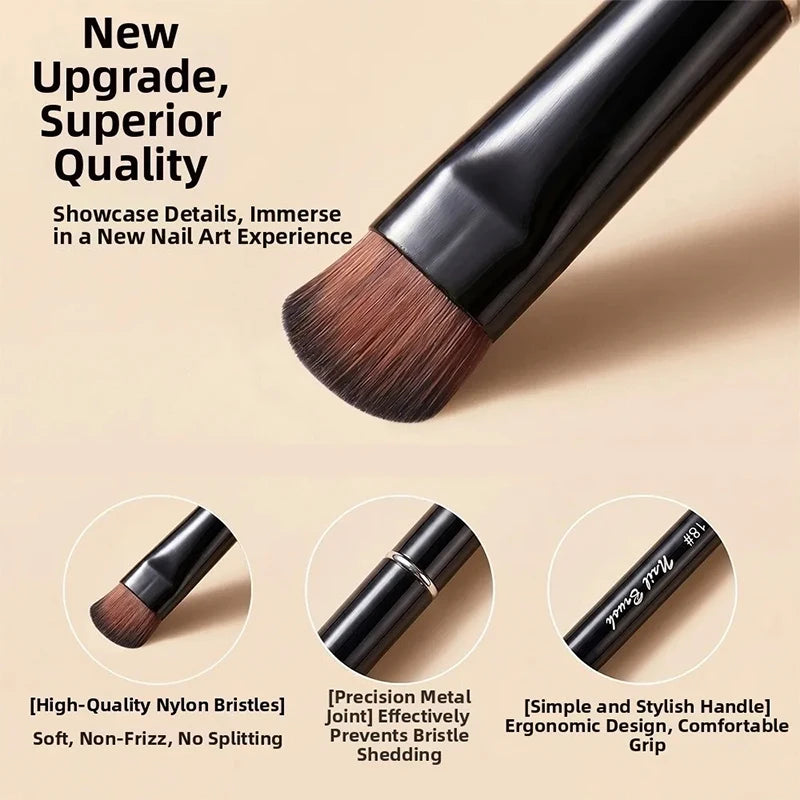 3 in 1 New French Nail Brush,with Multi-function Brush Head-Fine Nail Brush,Suitable for Gel and Acrylic Nails,Precise Cleaning - Curl and Collar