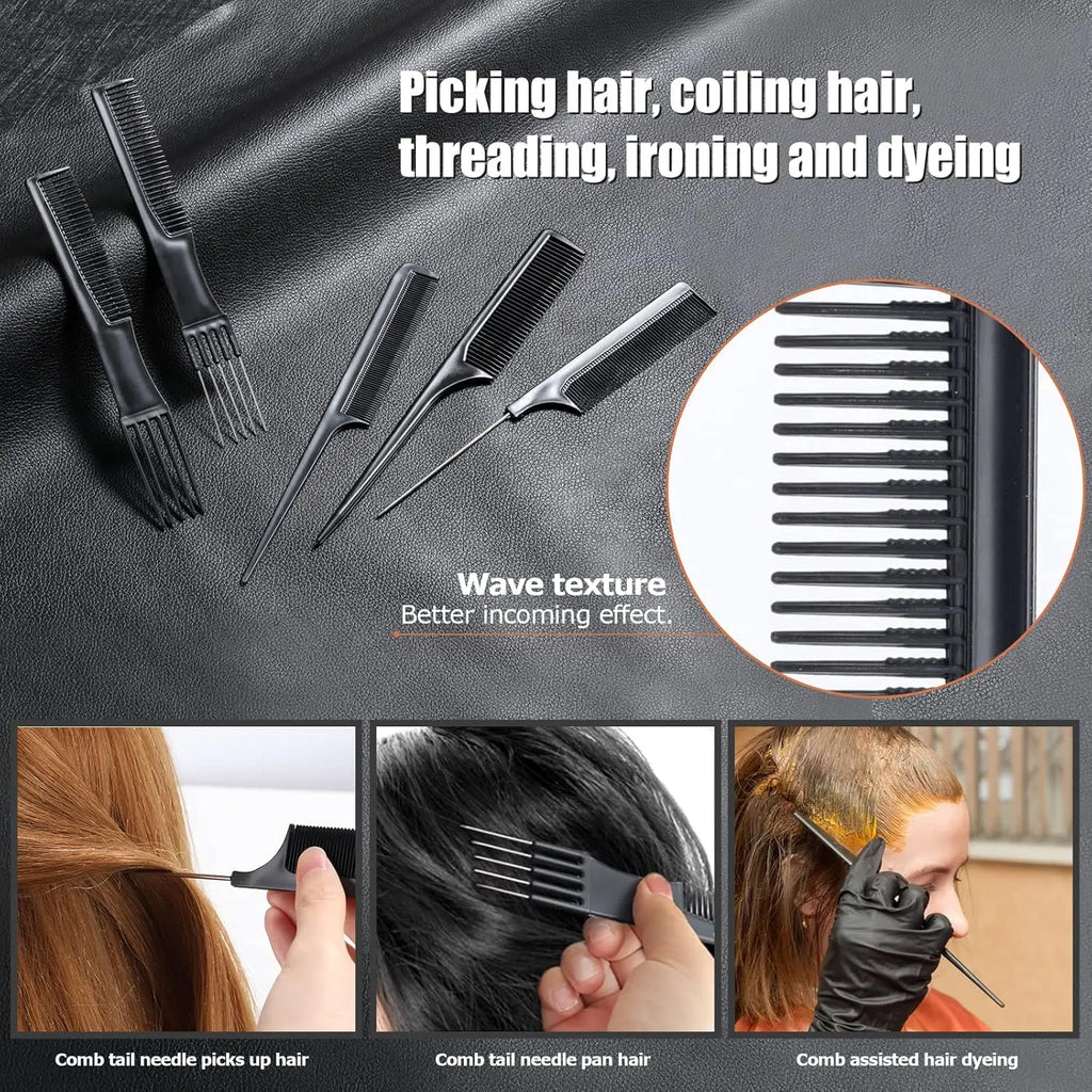 15Pcs Barber Cape Set Vintage Print Hair Cutting Salon Cloak Adjustable Neck Buckle Barber Hair Brushes Combs Kit Professional Hairdressing Barber Shop Styling Tools - Curl and Collar