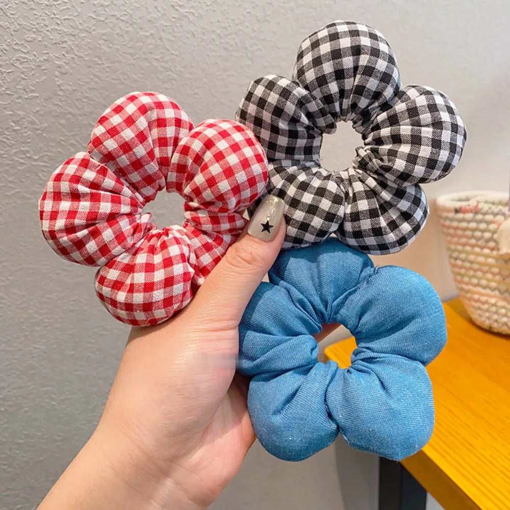 2025 Super Cute Flower Scrunchies Children Girl Kid Elastic Hair Band Accessories Tie Hair Ring Rope Headdress Headwear Ornament