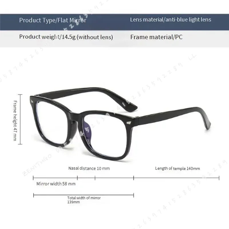 1 3 Pcs Minimalist Square Transparent Lens Glasses Blue Light Blocking Suitable For Daily And Casual Wear - Curl and Collar