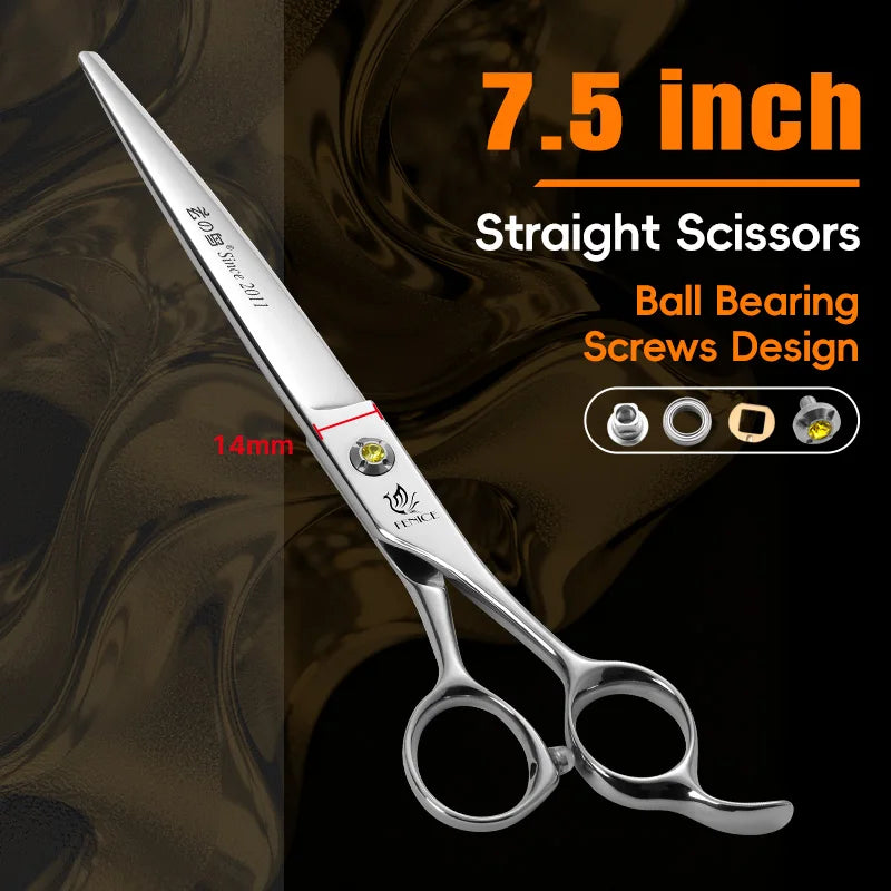 Fenice High-grade JP440C Alloy Steel 7.0/7.5 inch Pet Grooming Scissors Dog Hair Cutting Shears Tool for Pet Groomer Beautician - Curl and Collar