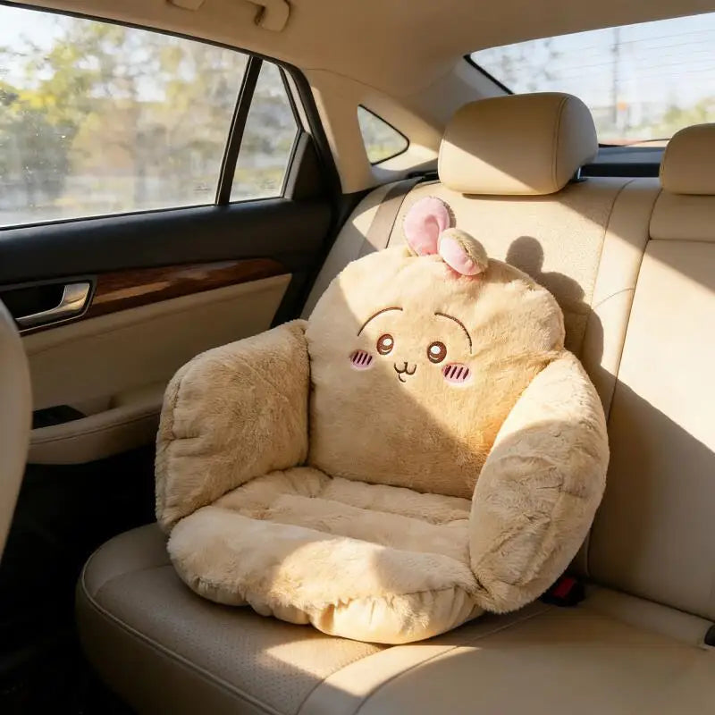 Cute Chiikawa Usagi Hachiware Seat Cushion Thickened Removable Washable Sofa Car Office Home Seat Pad Kawaii Cartoon Decor Gift - Curl and Collar