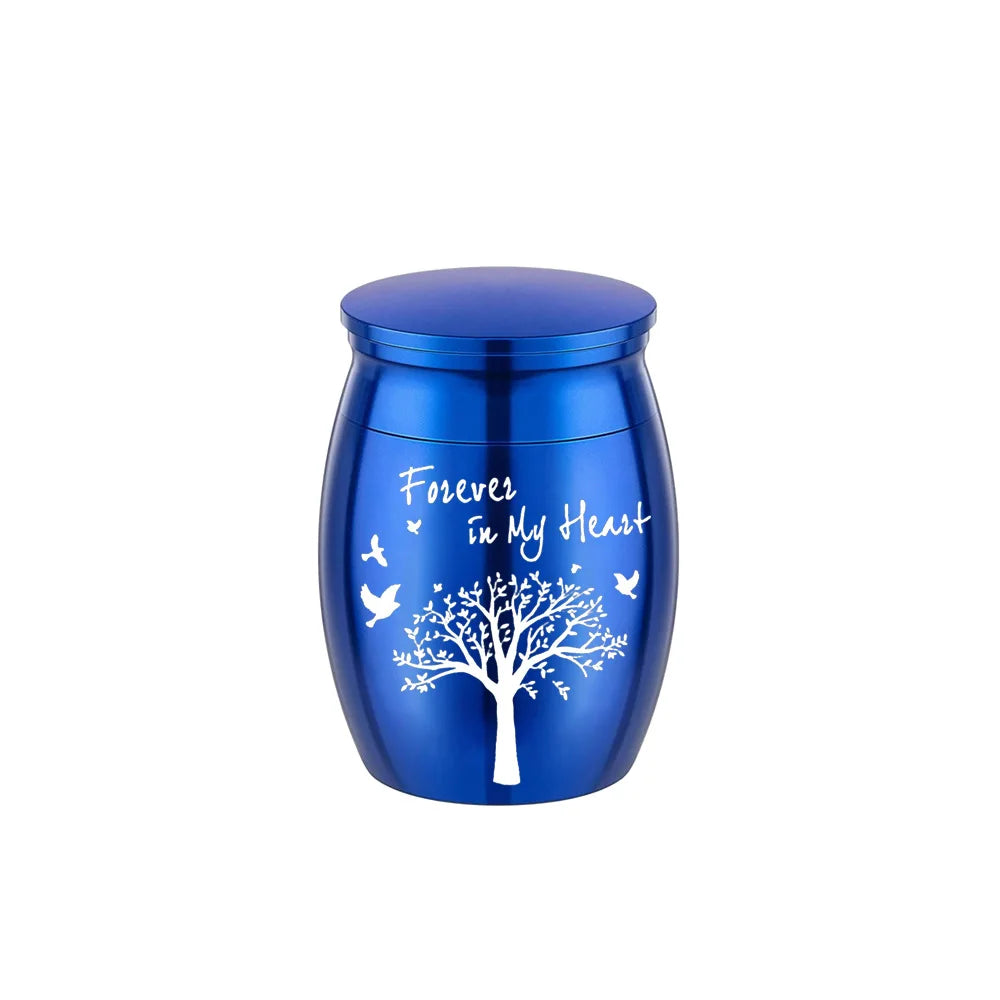 Hot Sale 7 Colors Tree of Life Design Cremation Urn Pet Memorials and Gifts Mini Made of Aluminum Alloy Urns - Curl and Collar