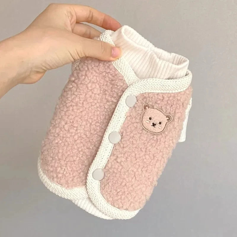 Winter Pet Dog Clothes Cute Bear Warm Dog Coat Sweatshirt Puppy For Small Medium Dogs Clothing Jacket French Bulldog Chihuahua - Curl and Collar