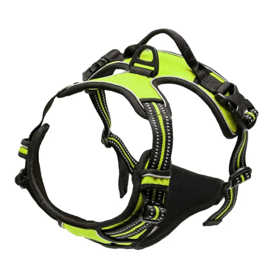Adjustable No Pull Dog Harness Front Clip Reflective Comfortable Handle for Medium to Large Dogs Walking - Curl and Collar