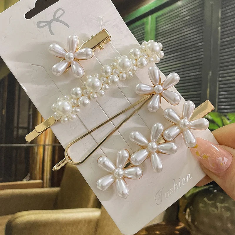 Simulated Pearl Hair Clips For Women Korean Women Hairpins Girl Geometric Hair Barrettes Fashion Hairgrip Hair Accessories
