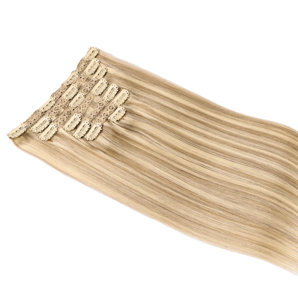 Natural Black Straight Human Hair Extensions Set of 7 PU Clip-In Invisible Wefts 100g Lightweight for Women Hairdressing - Curl and Collar
