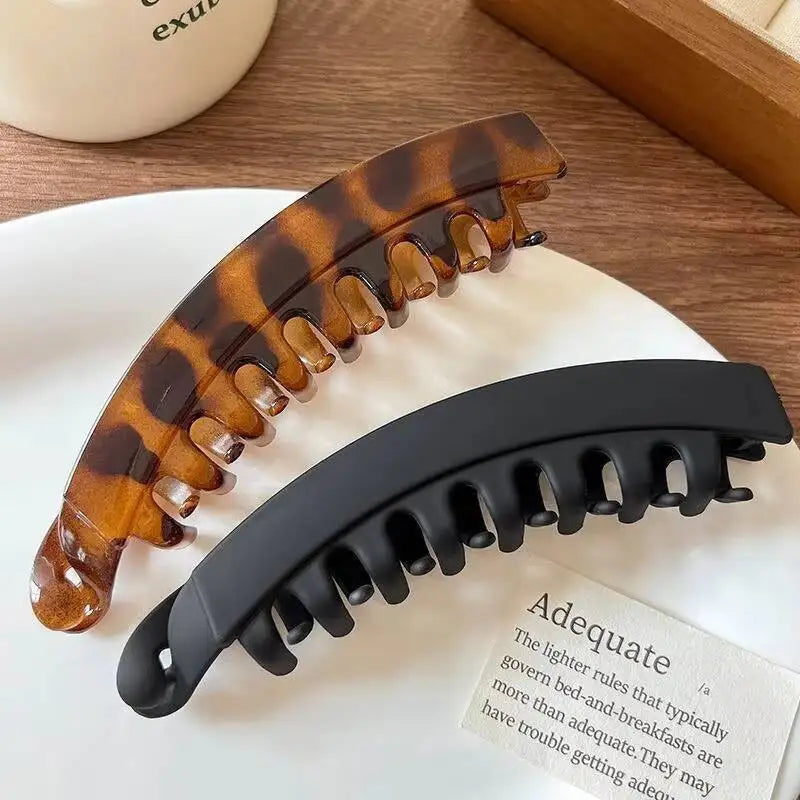 Tortoiseshell Banana Hair Clip Fish Shaped Hairpin For Women Hair Accessories Hairgrips Twist Clamp Ponytail Barrettes Headwear - Curl and Collar