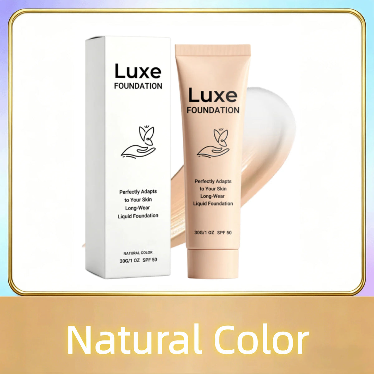 SPF 50 Color Changing Foundation Self Adjusting Adapt Skin Tone Conceal Face Fine Flaws Natural Invisible Skin Pores Makeup Base - Curl and Collar