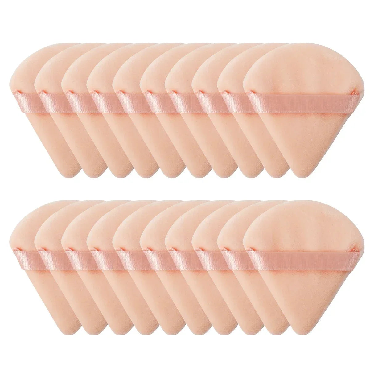 10/20Pcs Triangle Velvet Powder Puff Pizza Flours Mini Face Makeup Sponge Cosmetics Washable Lightweight Makeup Tool - Curl and Collar
