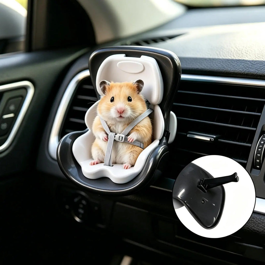 Hamster Car Seat for Small Animals Portable Carrier for Guinea Pig Hedgehog Chinchilla Ferret Travel Safety Cage Vehicle Perch - Curl and Collar