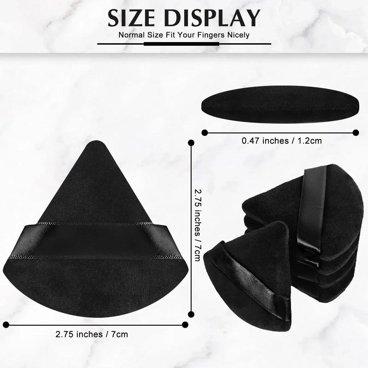 10/20Pcs Triangle Velvet Powder Puff Pizza Flours Mini Face Makeup Sponge Cosmetics Washable Lightweight Makeup Tool - Curl and Collar
