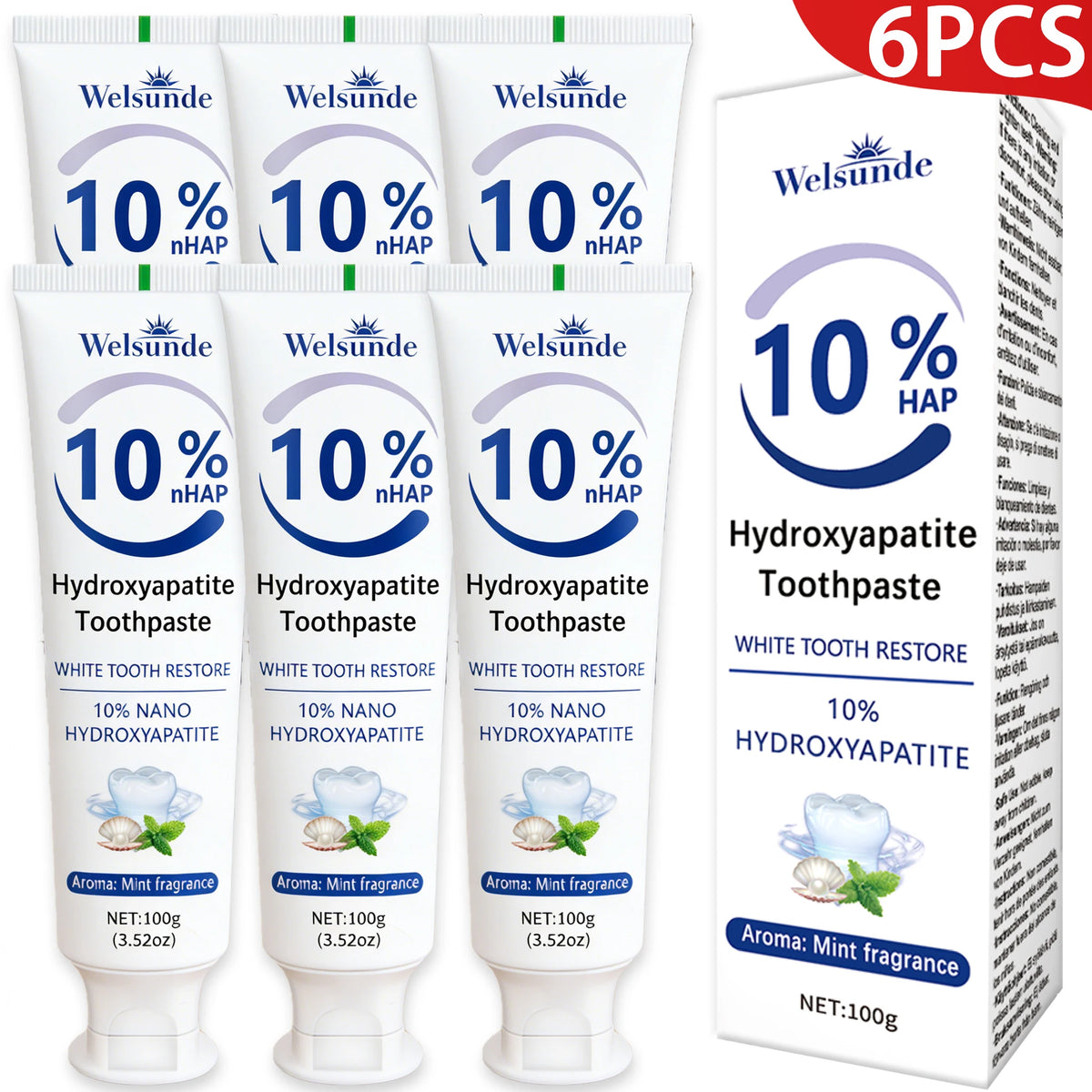 Powerful Whitening Toothpaste for Teeth & Deep Cleaning - Natural Mint Flavor, Breath Freshness, Micro-Polishing, Gentle on Sensitive Tooth & Gums, Oral Health, Specialized Dental Care, Suitable for Everyone, Perfect for Dail - Curl and Collar
