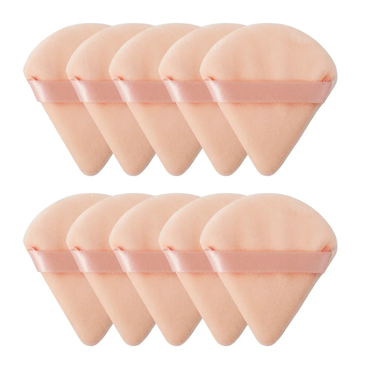 10/20Pcs Triangle Velvet Powder Puff Pizza Flours Mini Face Makeup Sponge Cosmetics Washable Lightweight Makeup Tool - Curl and Collar