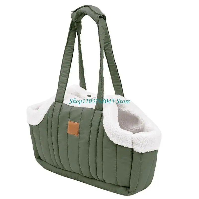 Pet Handbag Cats Carriers Bag Soft Big Capacity with Safety Strap Breathable Pet Carriers Sightseeing Bag - Curl and Collar