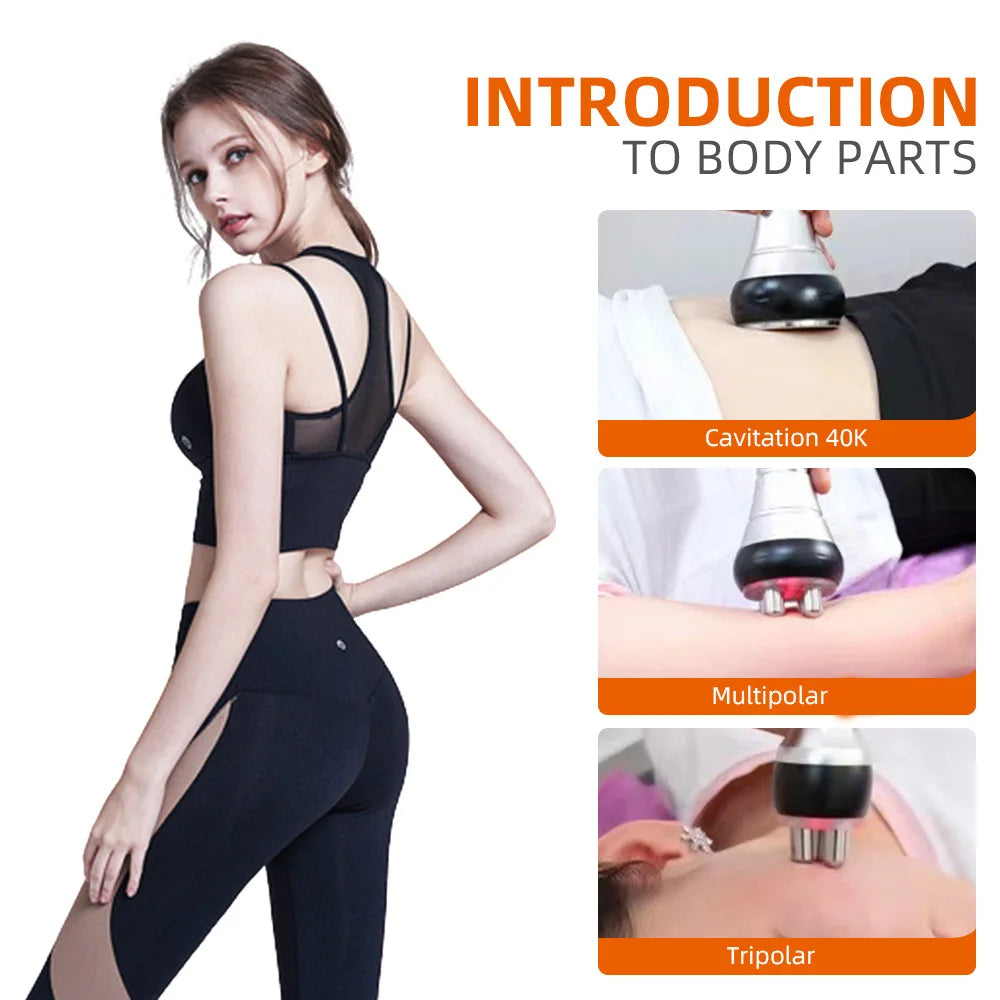 3 In 1 Beauty Body Slimming Massager Cavitation Machine Multi-Functional Device Face Body Tightening Lifting Spa Skincare Tool - Curl and Collar