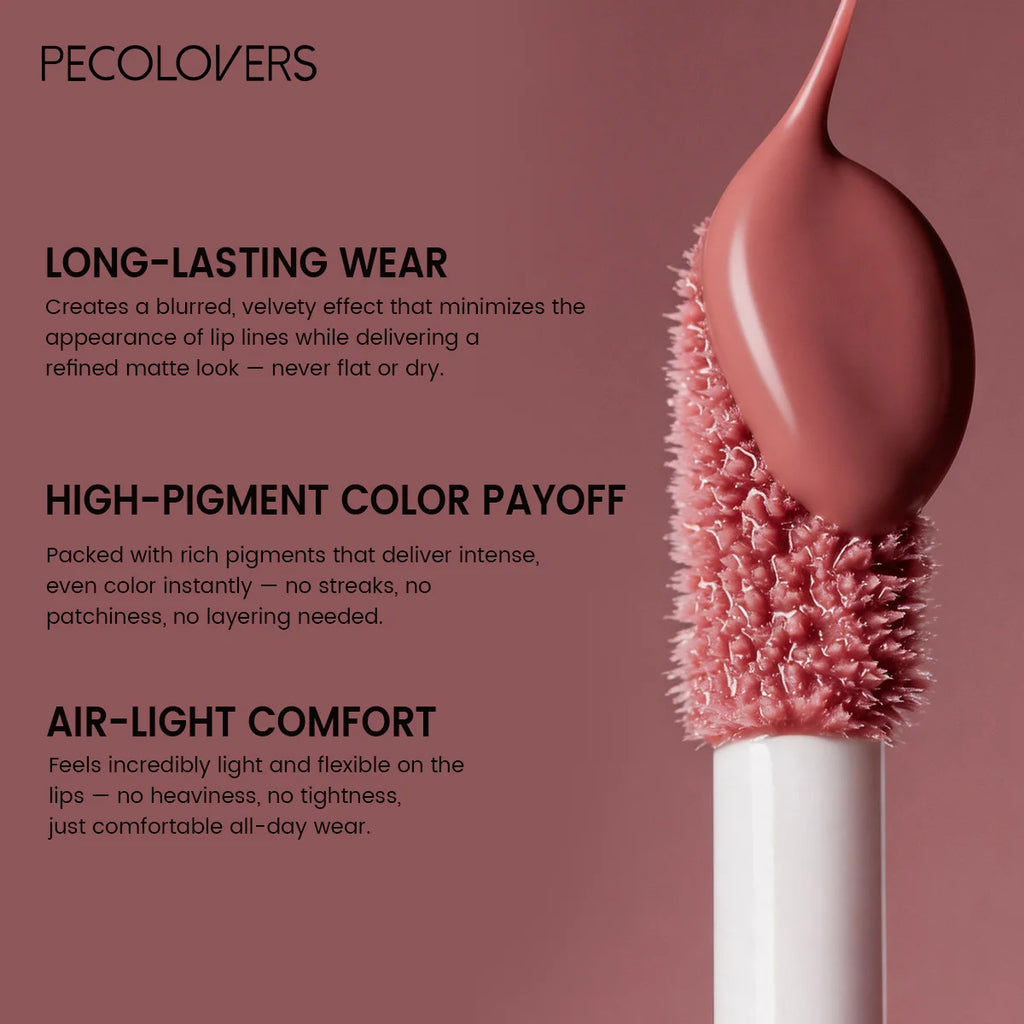 6PCS/SET Cream Matte Lip Tint Stick,Even Color Layering,Comfortable All-day Wear,Classic Neutral Lip Shades,Soft Fluffy Applicator Head,Compact Carry Lip Gloss Set,Suitable For Daily Travel And Everyday Female Makeup - Curl and Collar