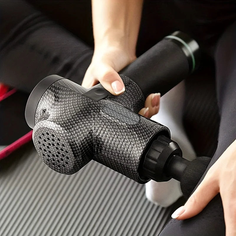 30 Level Massage Gun Fascia Deep Muscle Relax Body Neck Massager Electric Fitness Equipment Noise Reduction Male Female - Curl and Collar