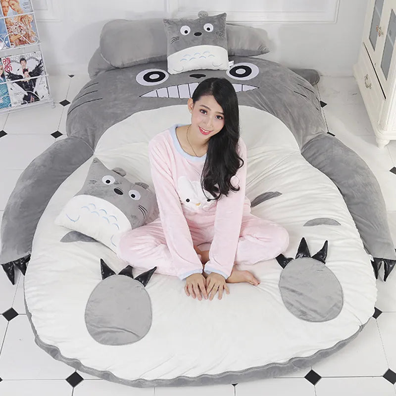 Cartoon Cute Lazy Sofa Bed Comfortable Use For Children Tatami Mattress Double Bunk Bed Divine Sleeping Mat Internet Famous Bed - Curl and Collar