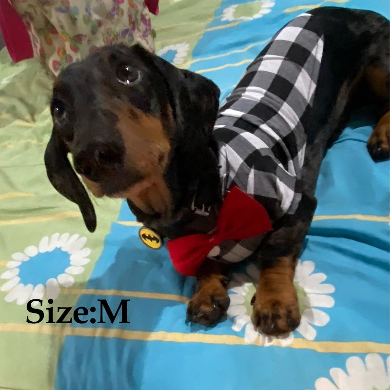 Bowtie Dog Blouse Classical Breathable Plaid T-Shirts Summer Dog Clothes for Small Dogs Puppy Large Cat Vest Chihuahua Yorkies - Curl and Collar