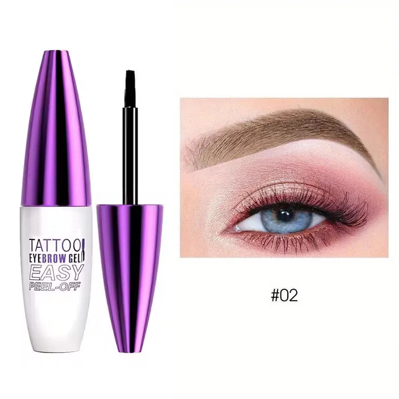 Waterproof Peel Off Eyebrow Tint Gel 10g Long Lasting Brow Makeup Natural Look Smudge Proof Easy Peel Brow Gel 4 Colors for Daily Party Festival Gift - Curl and Collar