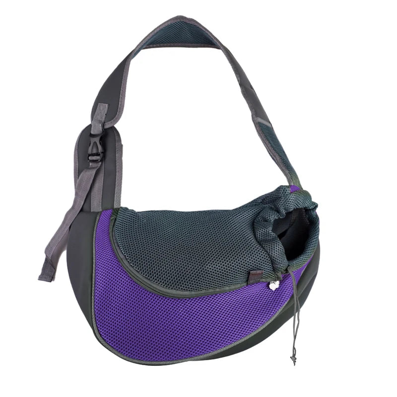Pet Cat Dog Carrier Backpack Travel Tote Shoulder Bags Mesh Sling Carry Pack Pet Carrying Supplies Crossbody Shoulder Bag - Curl and Collar