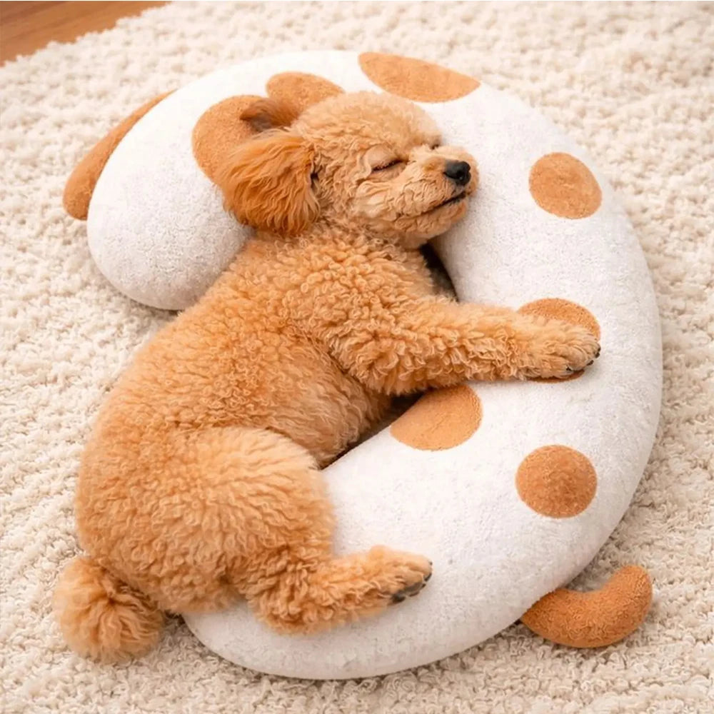 Dog Bed Pillow Four Season Universal Washable Pet Sleep Pillow Neck Support Pressure Relief Medium Small Dogs Back Pillow - Curl and Collar