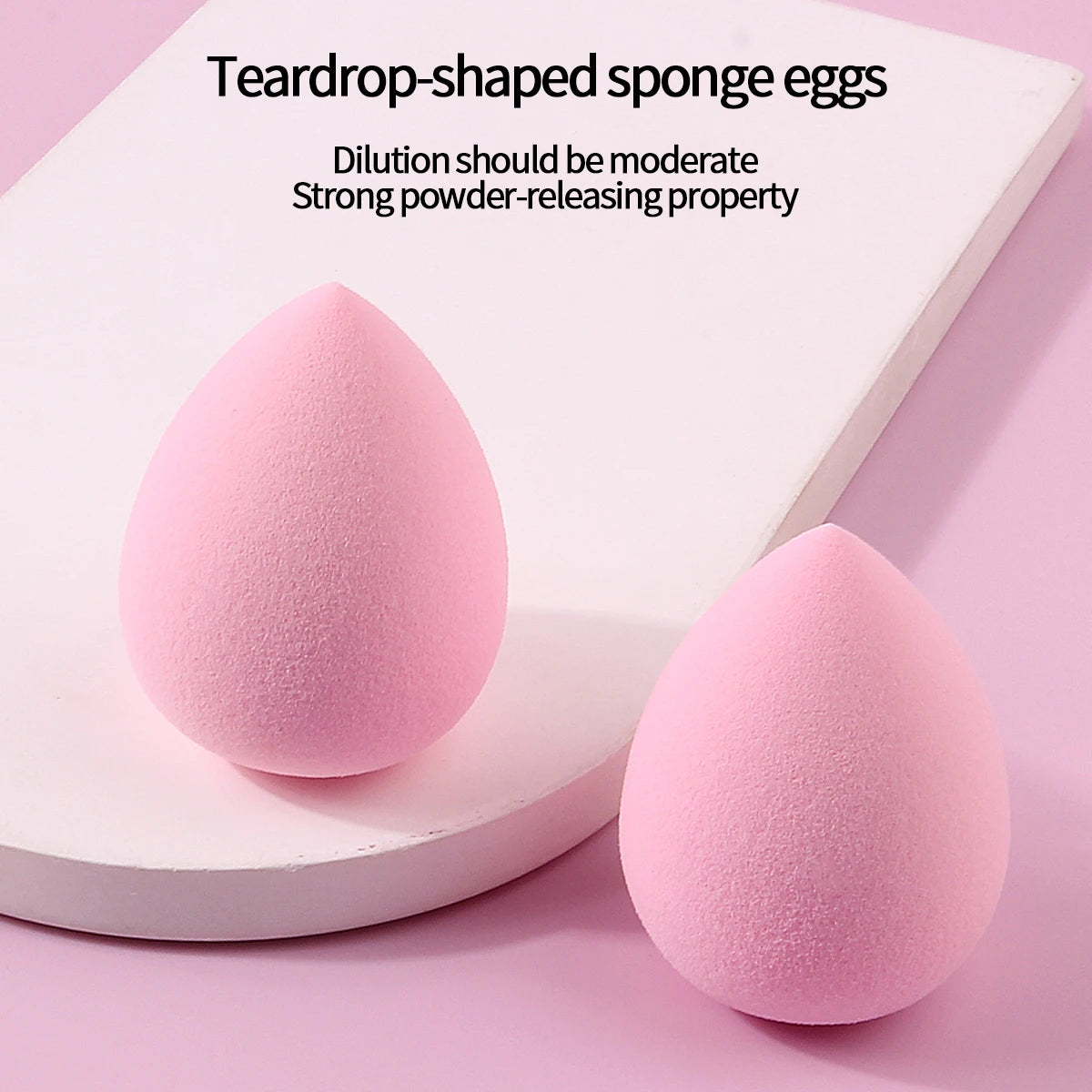 100/50/30/25/20/12PCS XL Super Affordable Large Soft Makeup Sponge Beauty Egg Set, No Powder Sticking Portable Makeup Tool - Curl and Collar