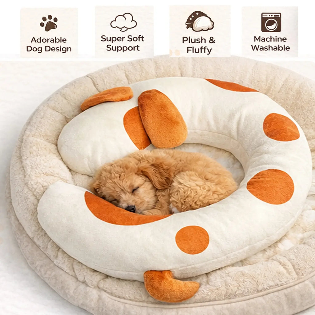 Dog Bed Pillow Four Season Universal Washable Pet Sleep Pillow Neck Support Pressure Relief Medium Small Dogs Back Pillow - Curl and Collar