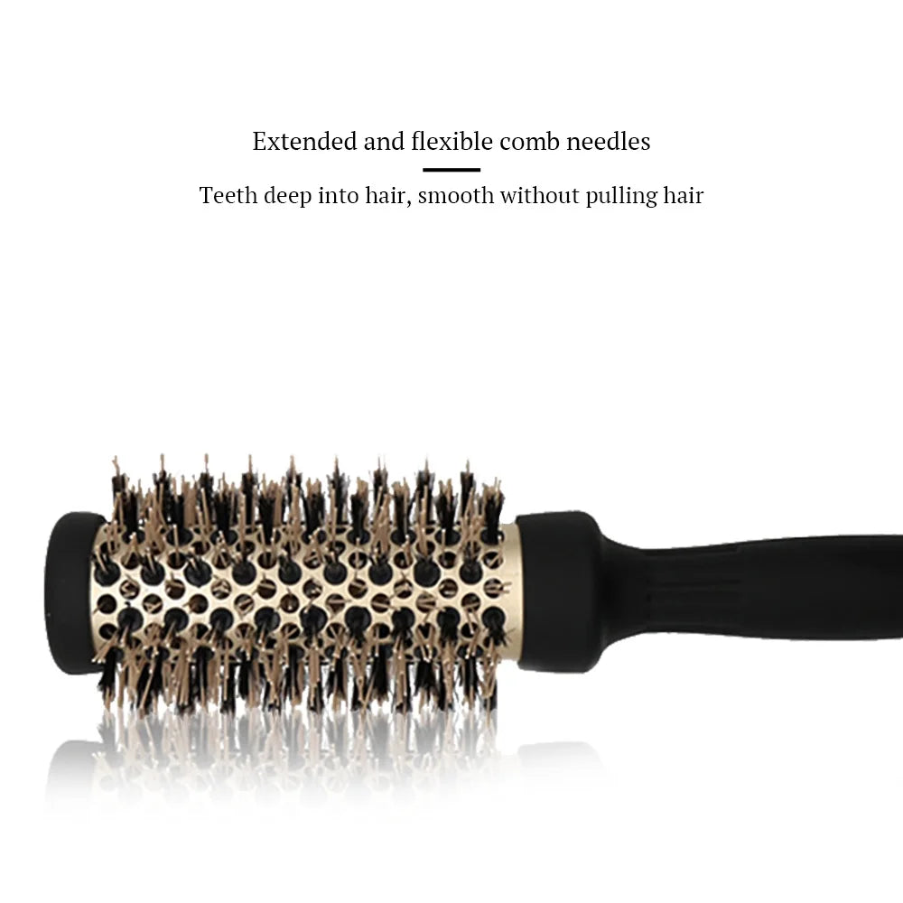 Hair Brush Comb Professional High Temperature Resistant Ceramic Iron Round Comb 5 Sizes For Blow Dry Salon Styling Tools