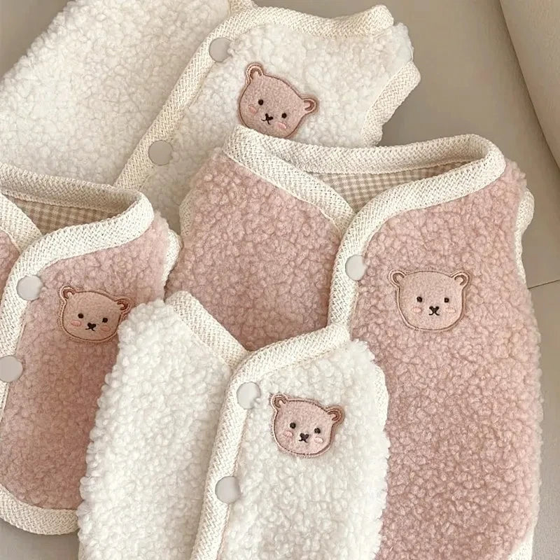 Winter Pet Dog Clothes Cute Bear Warm Dog Coat Sweatshirt Puppy For Small Medium Dogs Clothing Jacket French Bulldog Chihuahua - Curl and Collar